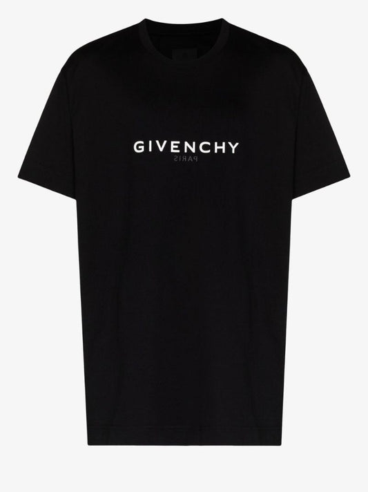 Black Reverse Logo-print Cotton T-shirt