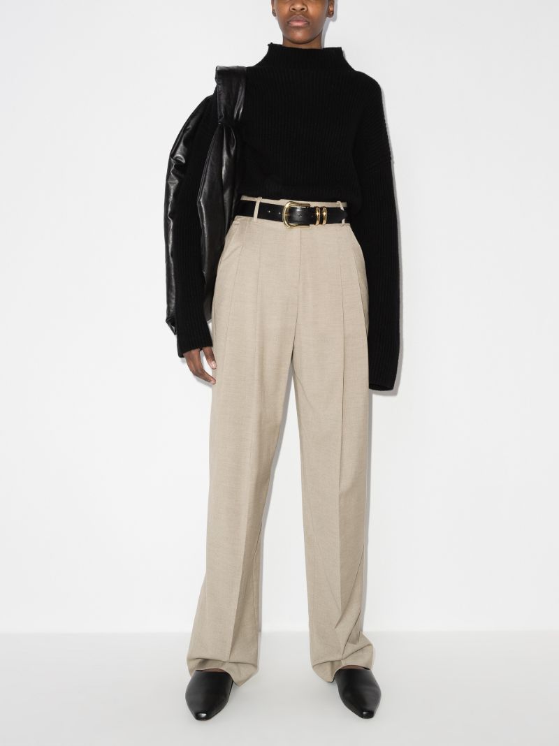 Neutral Gelso Straight-leg Trousers
