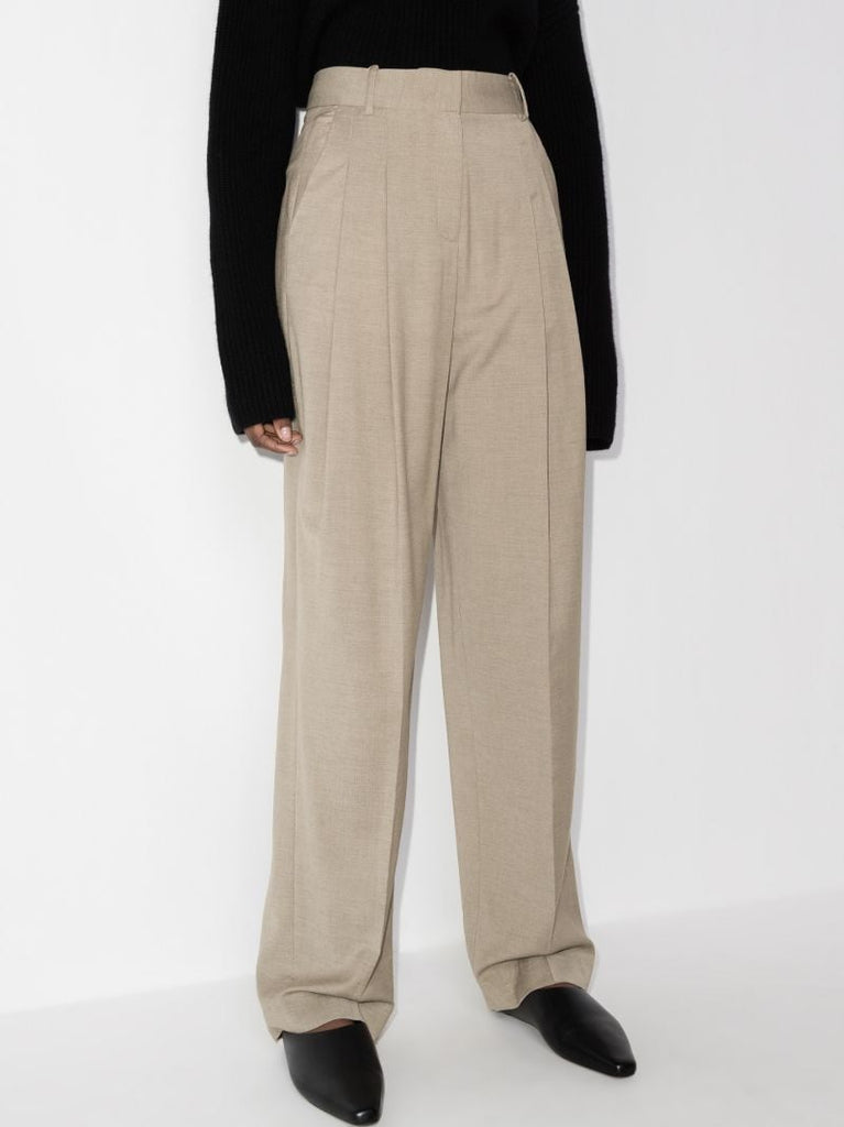 Neutral Gelso Straight-leg Trousers