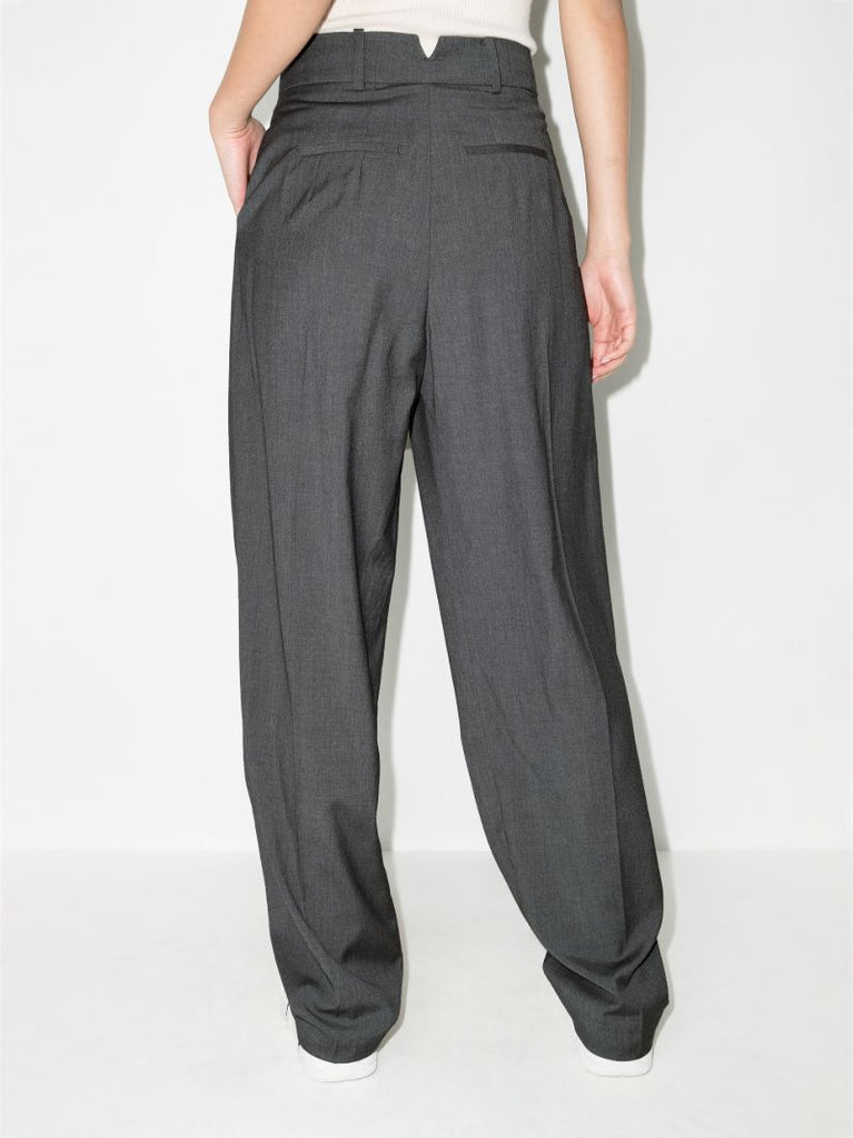 Grey Gelso Straight-leg Trousers