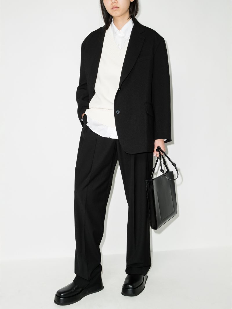 Black Gelso Straight-leg Trousers
