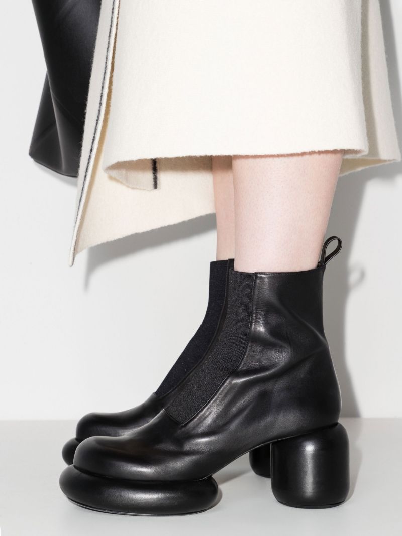 Black 75 Platform Leather Boots