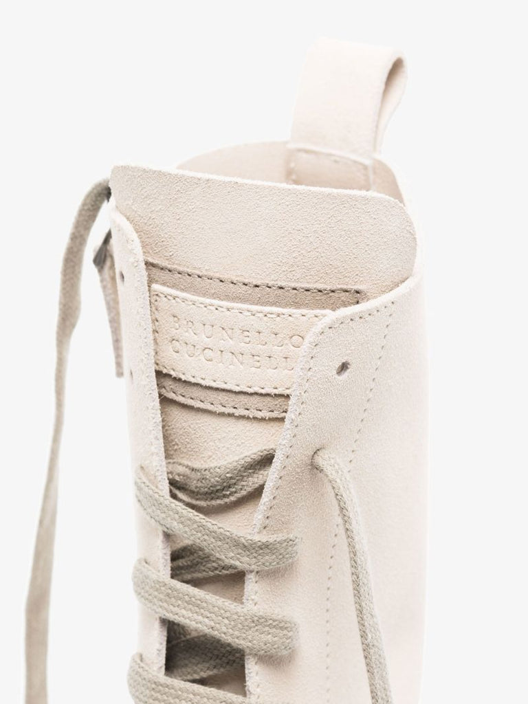Neutral Monili Suede Combat Boots