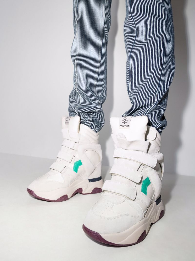 Grey Balskee 110 Leather Wedge Sneakers