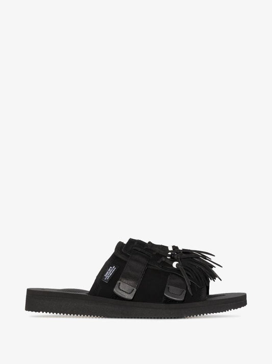 Black Hot Tasselled Suede Sandals