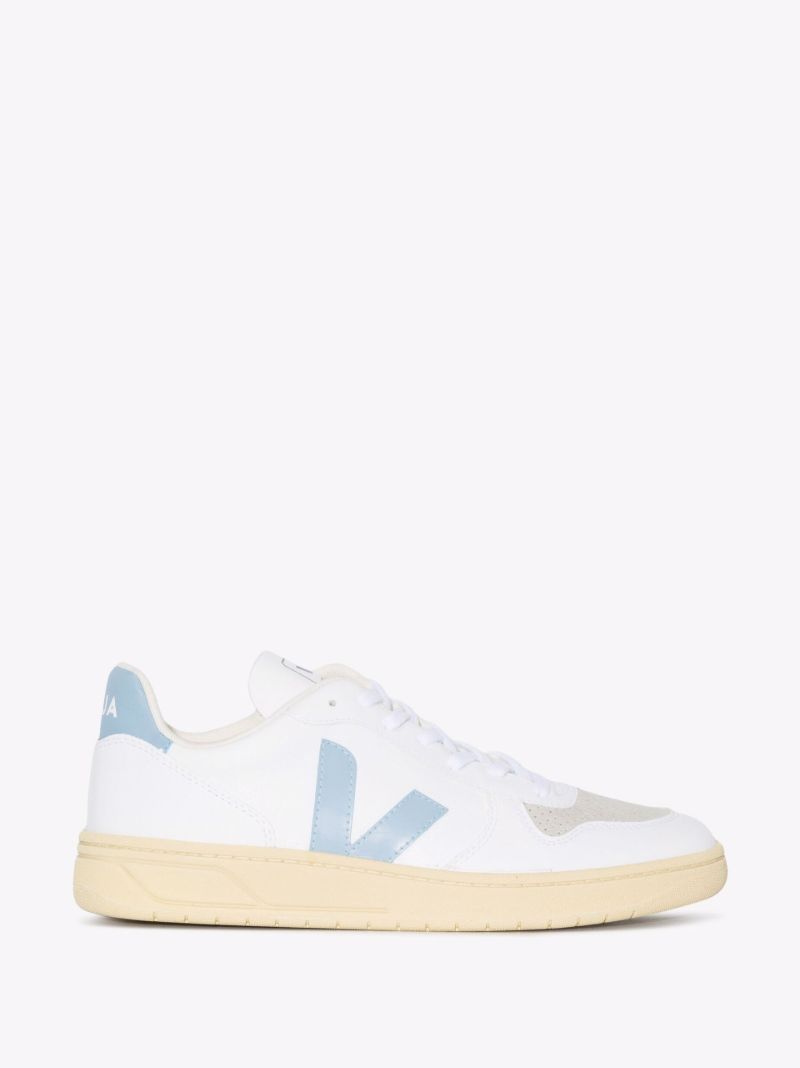 White V-10 Low Top Sneakers