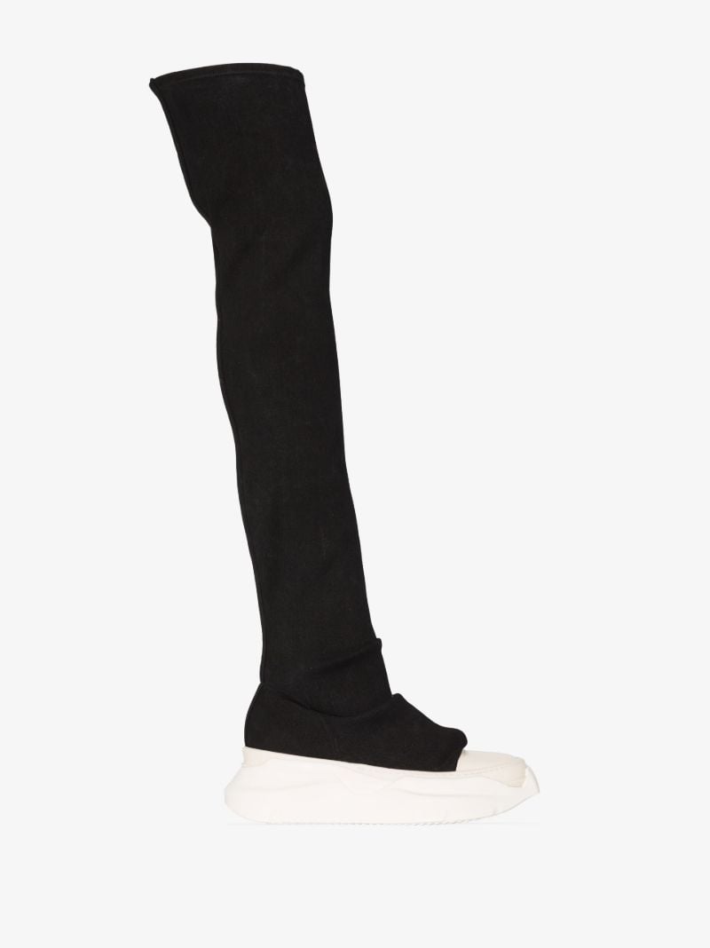 Black Abstract Stockings Thigh-high Boots