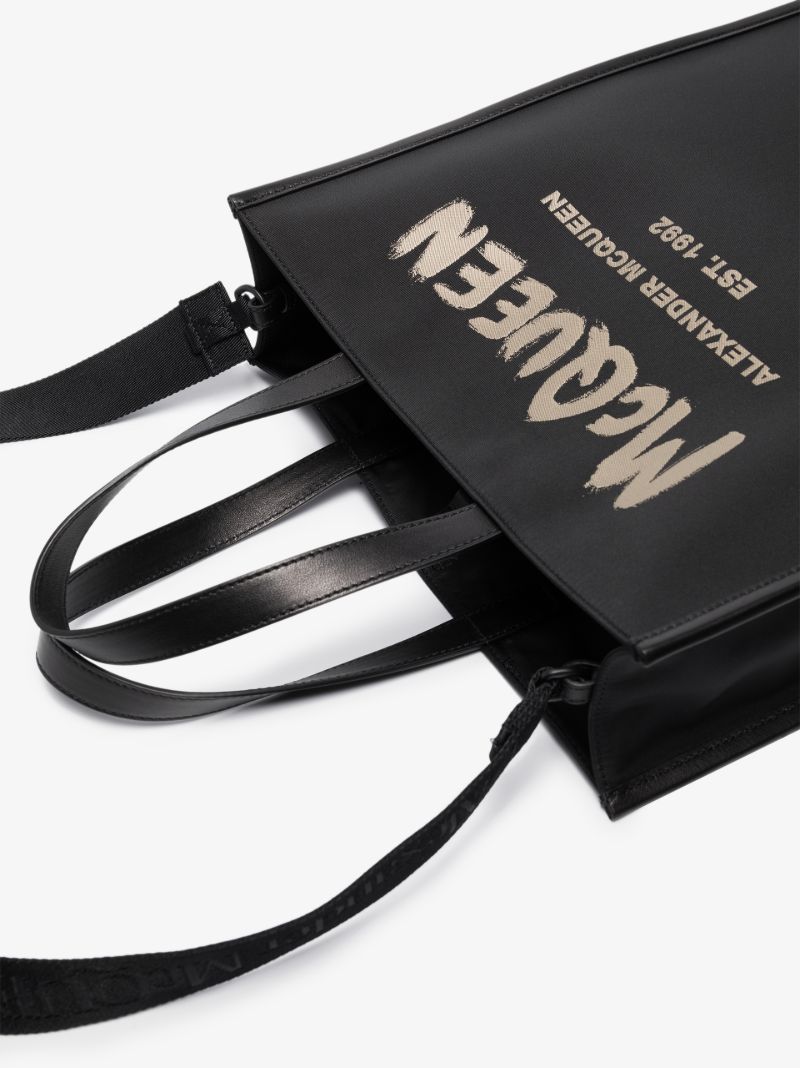 Black Graffiti Logo Tote Bag