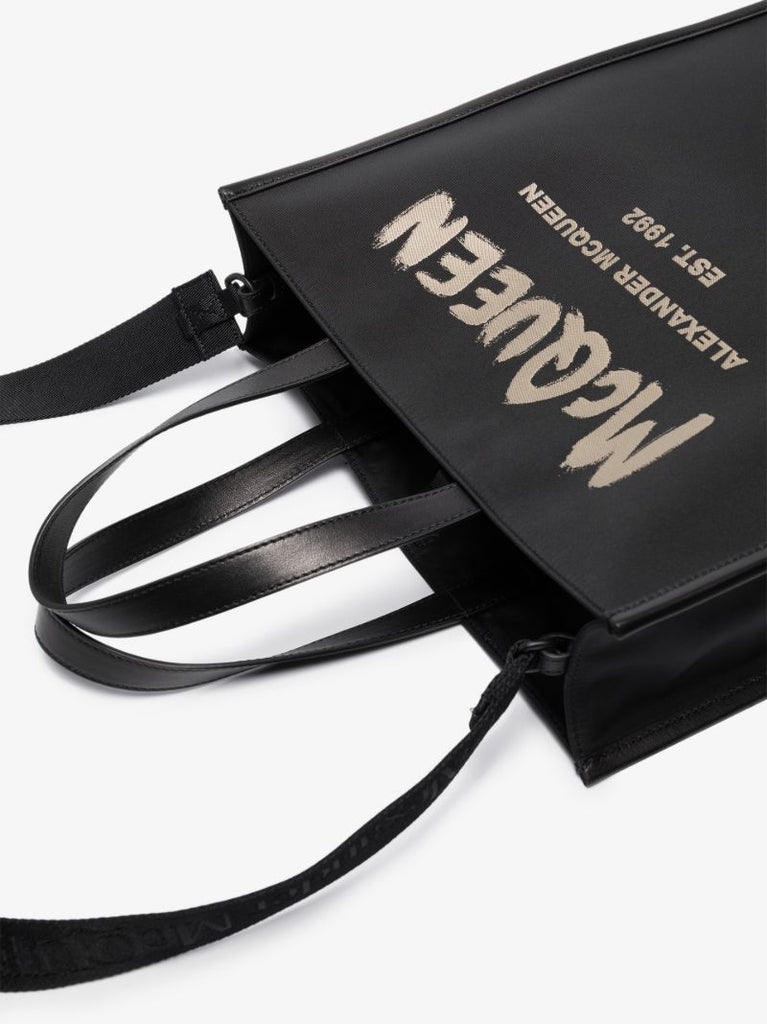 Black Graffiti Logo Tote Bag