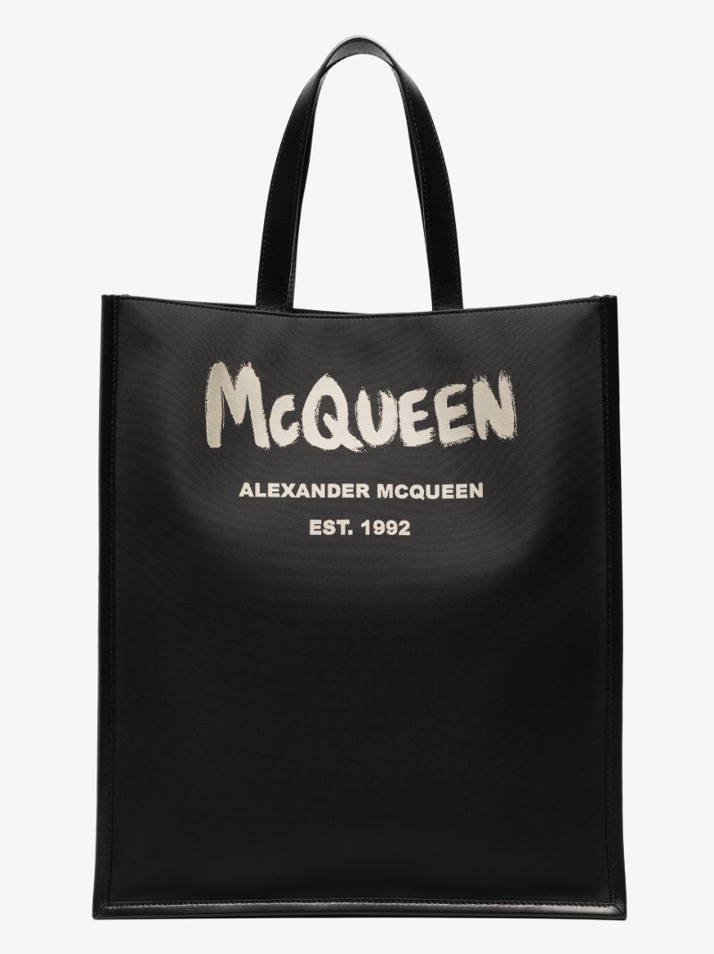 Black Graffiti Logo Tote Bag