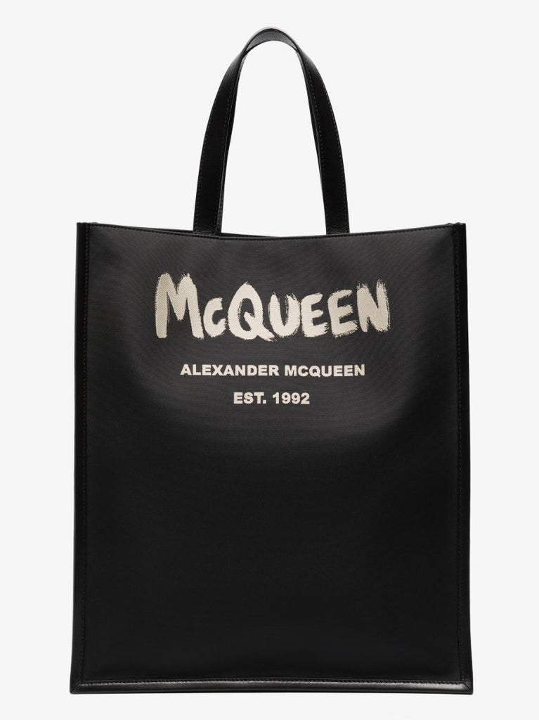 Black Graffiti Logo Tote Bag