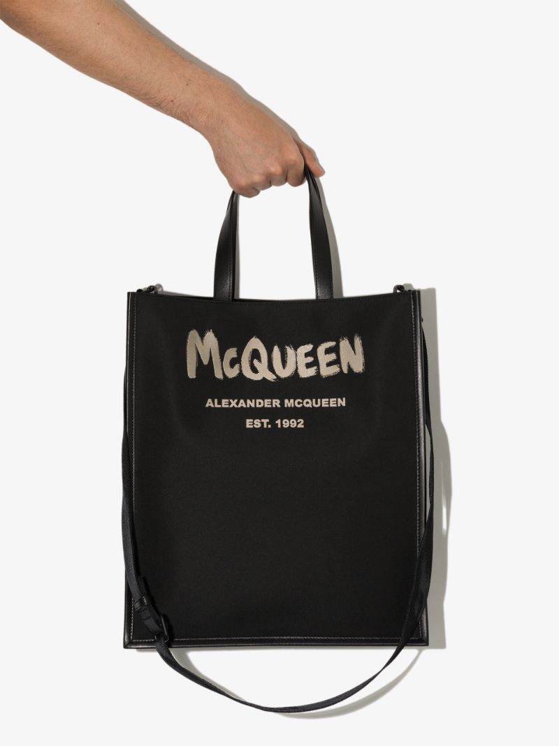 Black Graffiti Logo Tote Bag