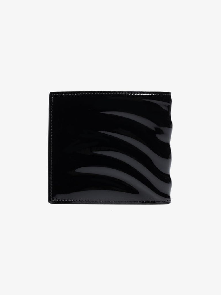 Black Rib 8cc Patent Leather Bifold Wallet