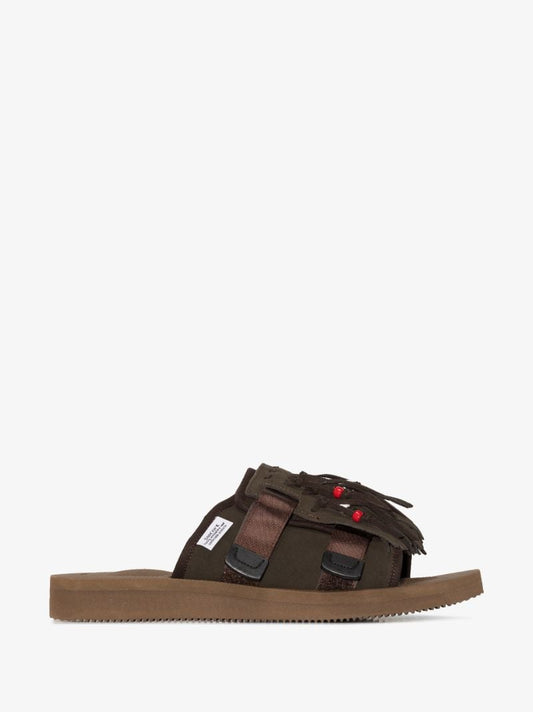 Brown Hot Tasselled Suede Sandals