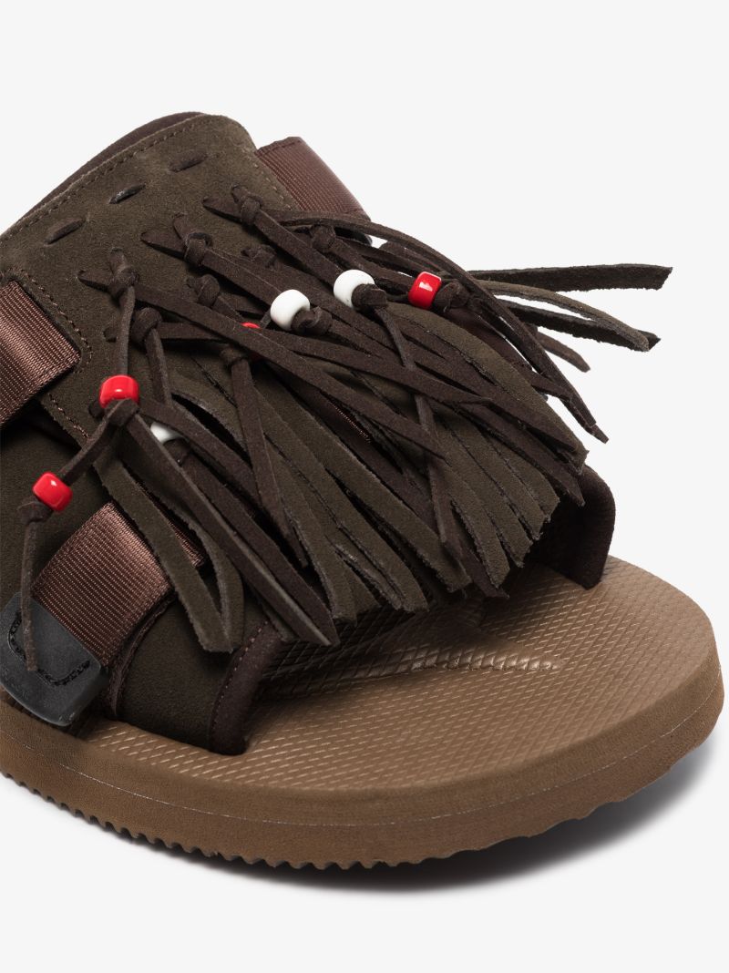 Brown Hot Tasselled Suede Sandals