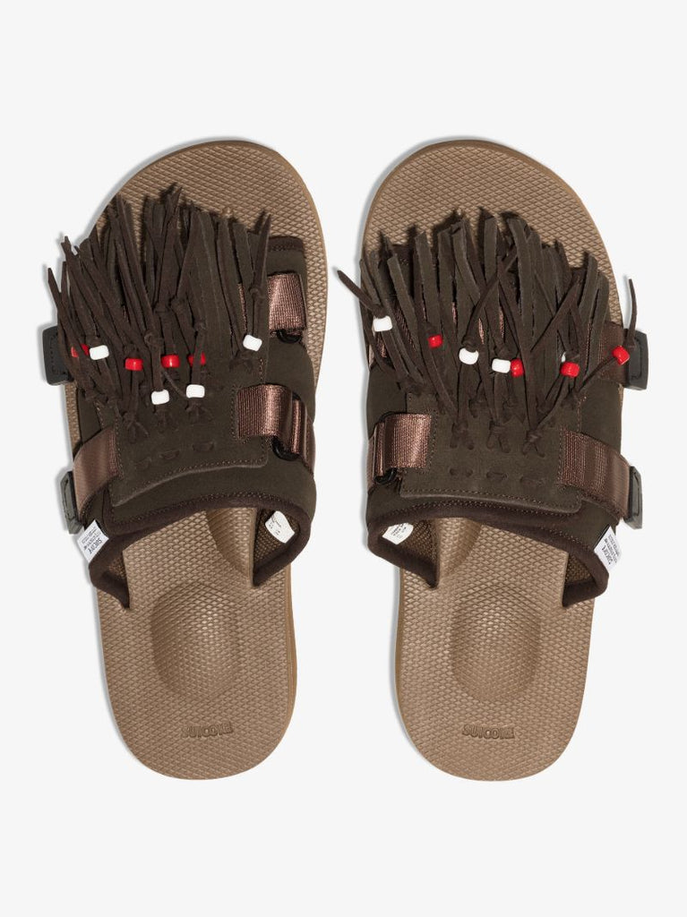 Brown Hot Tasselled Suede Sandals