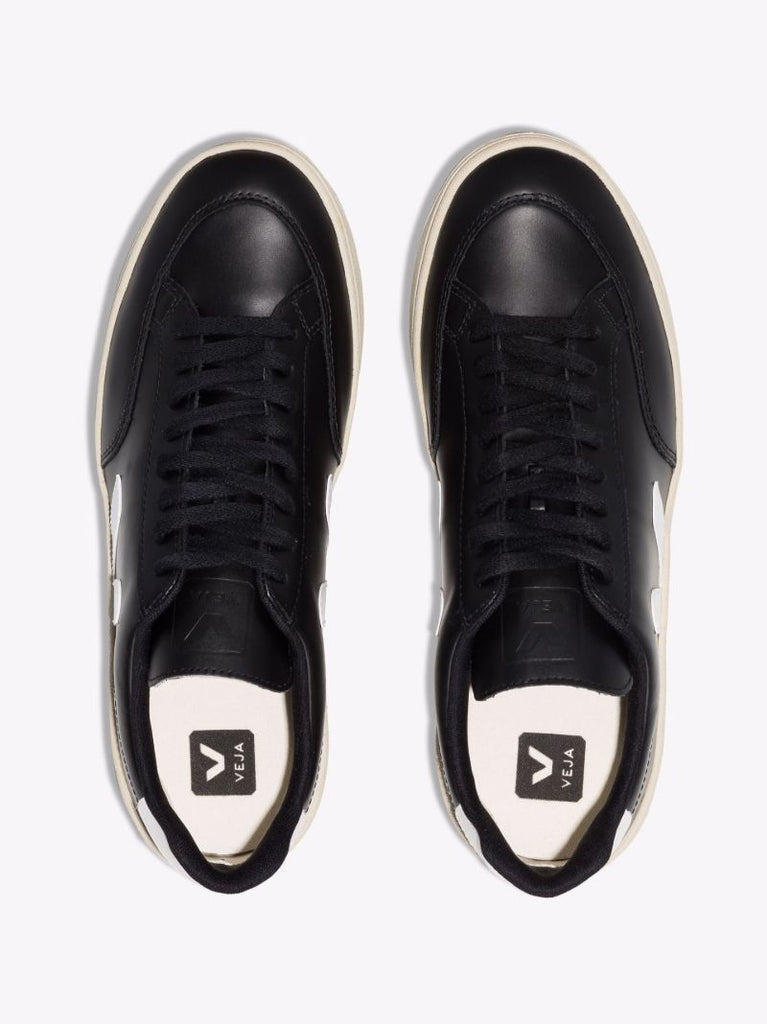 Black V-12 Low Top Leather Sneakers