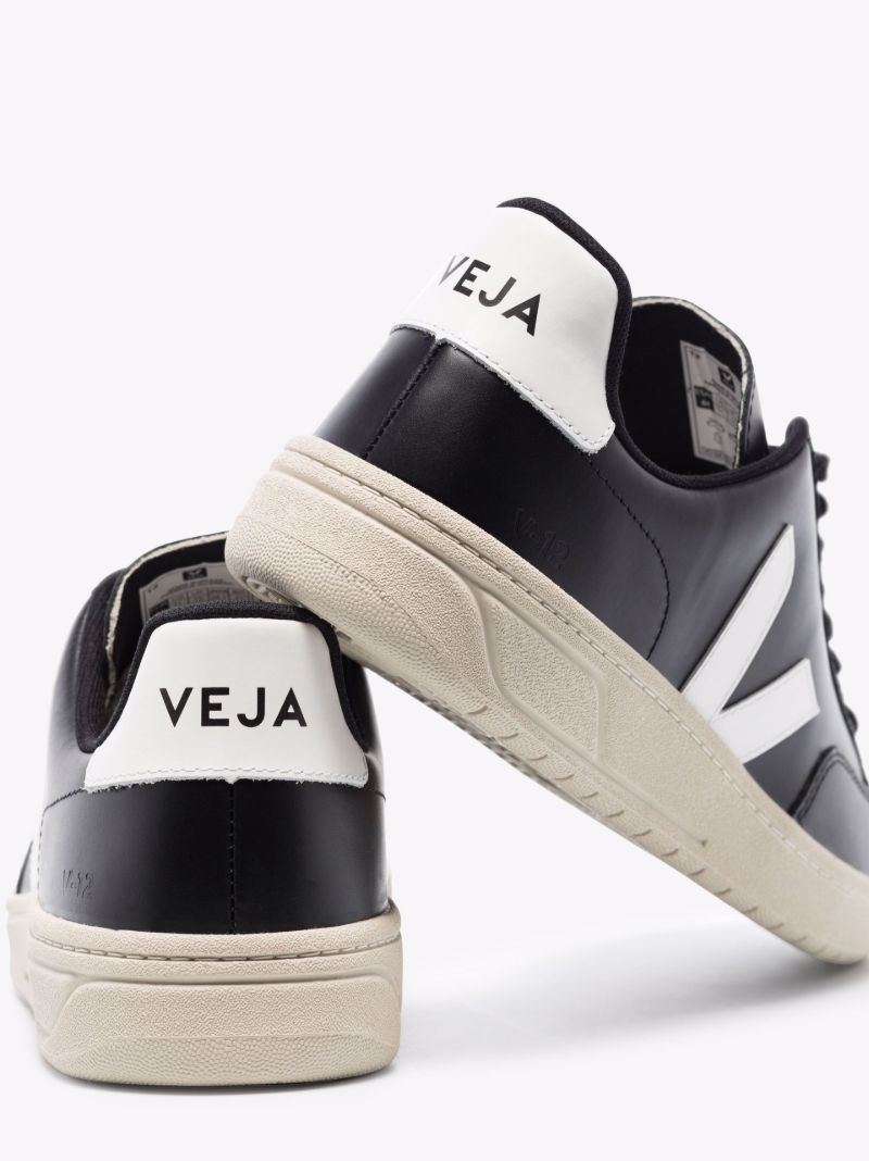 Black V-12 Low Top Leather Sneakers