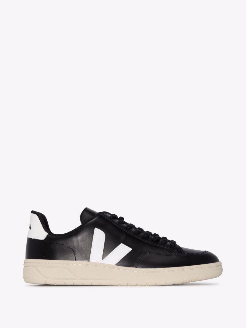 Black V-12 Low Top Leather Sneakers