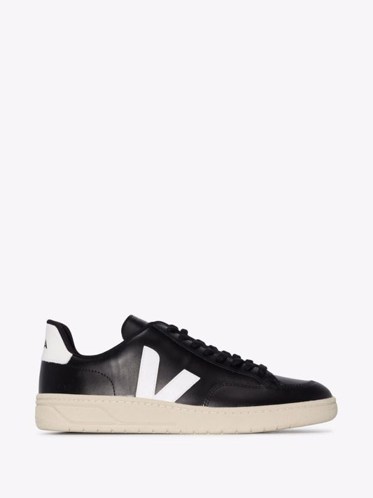 Black V-12 Low Top Leather Sneakers