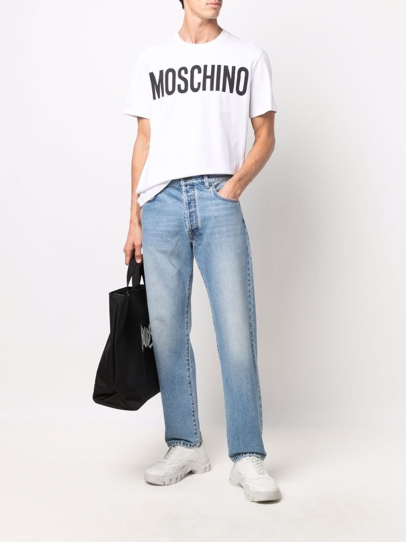 White Logo Print Organic Cotton T-shirt