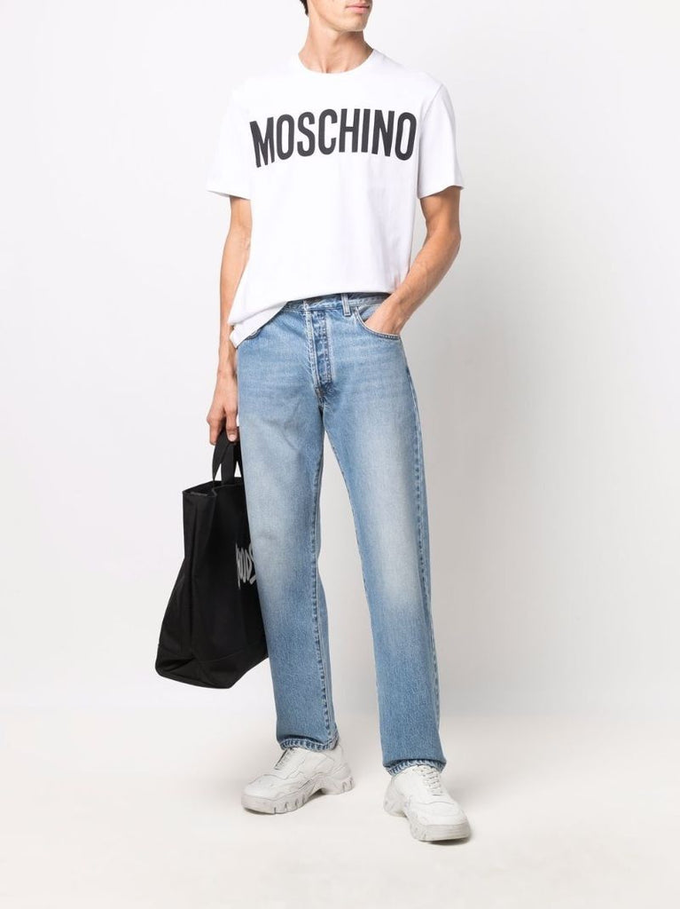 White Logo Print Organic Cotton T-shirt