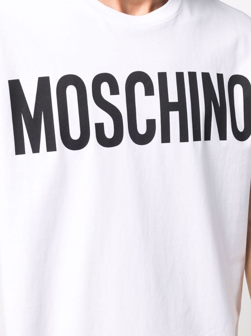 White Logo Print Organic Cotton T-shirt