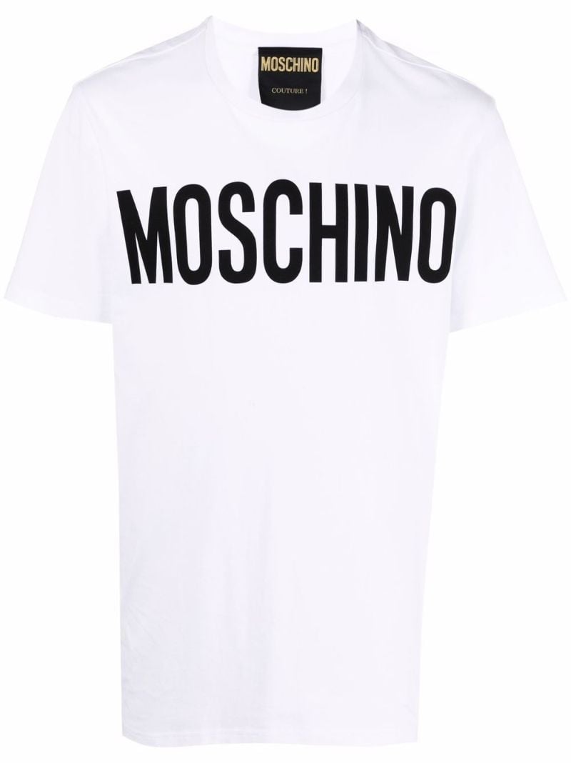 White Logo Print Organic Cotton T-shirt