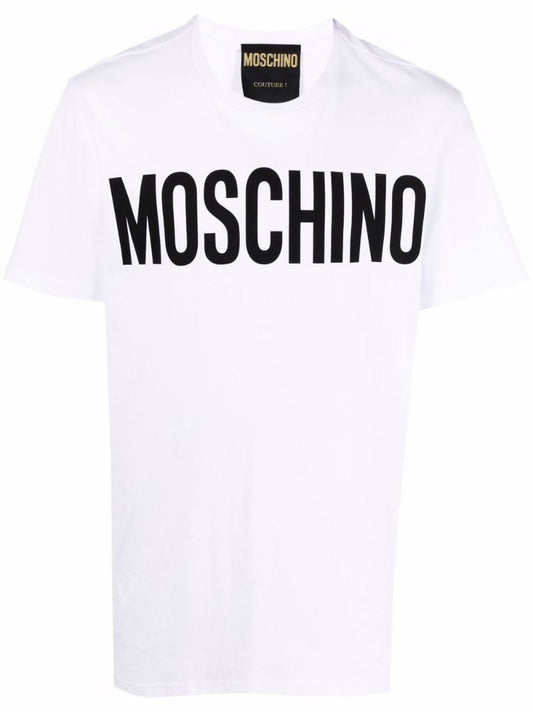 White Logo Print Organic Cotton T-shirt