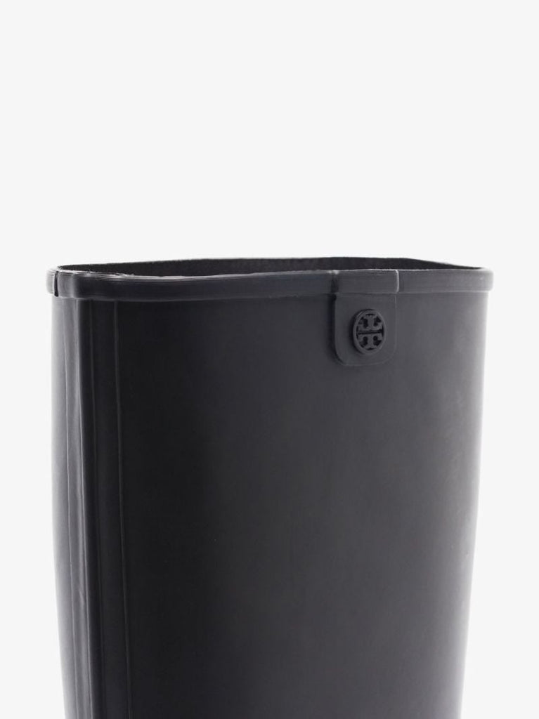 Black Calf-high Rubber Rain Boots