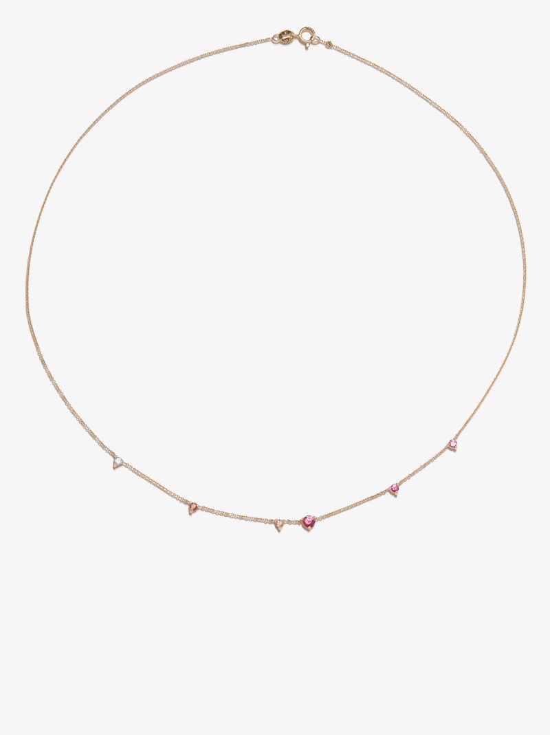 14k Yellow Gold Blush Linear Diamond Necklace