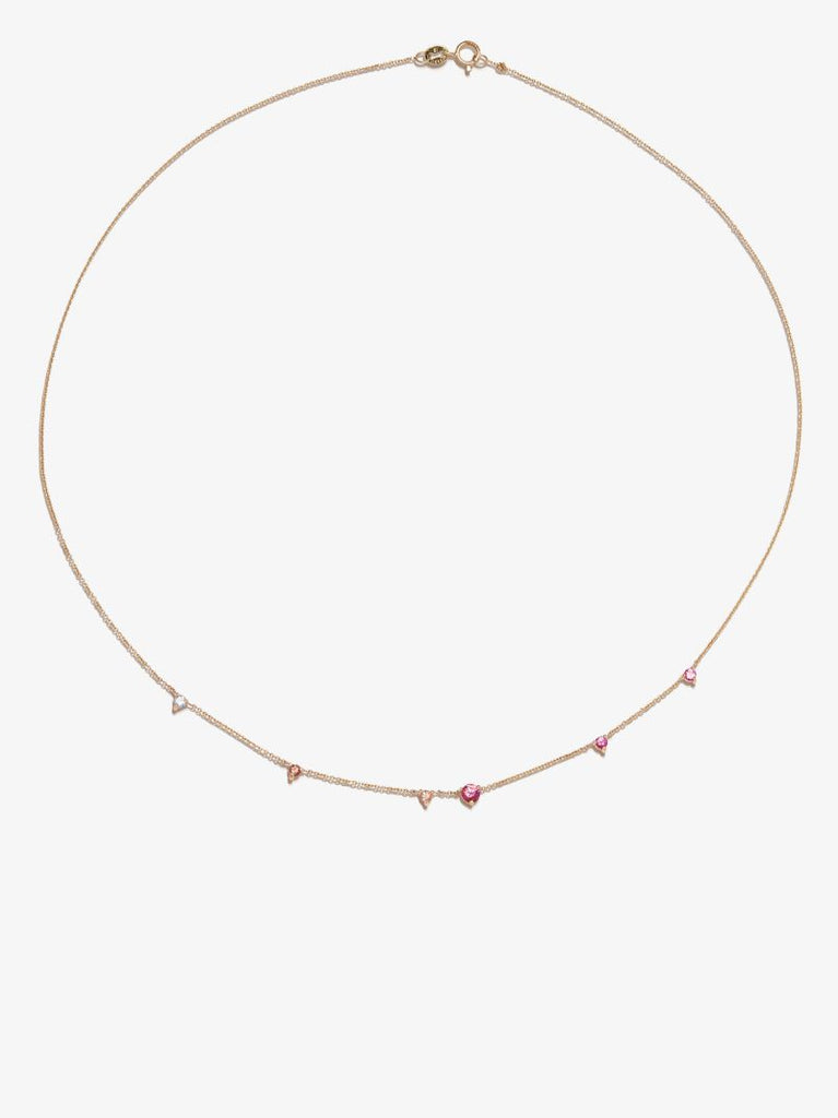 14k Yellow Gold Blush Linear Diamond Necklace