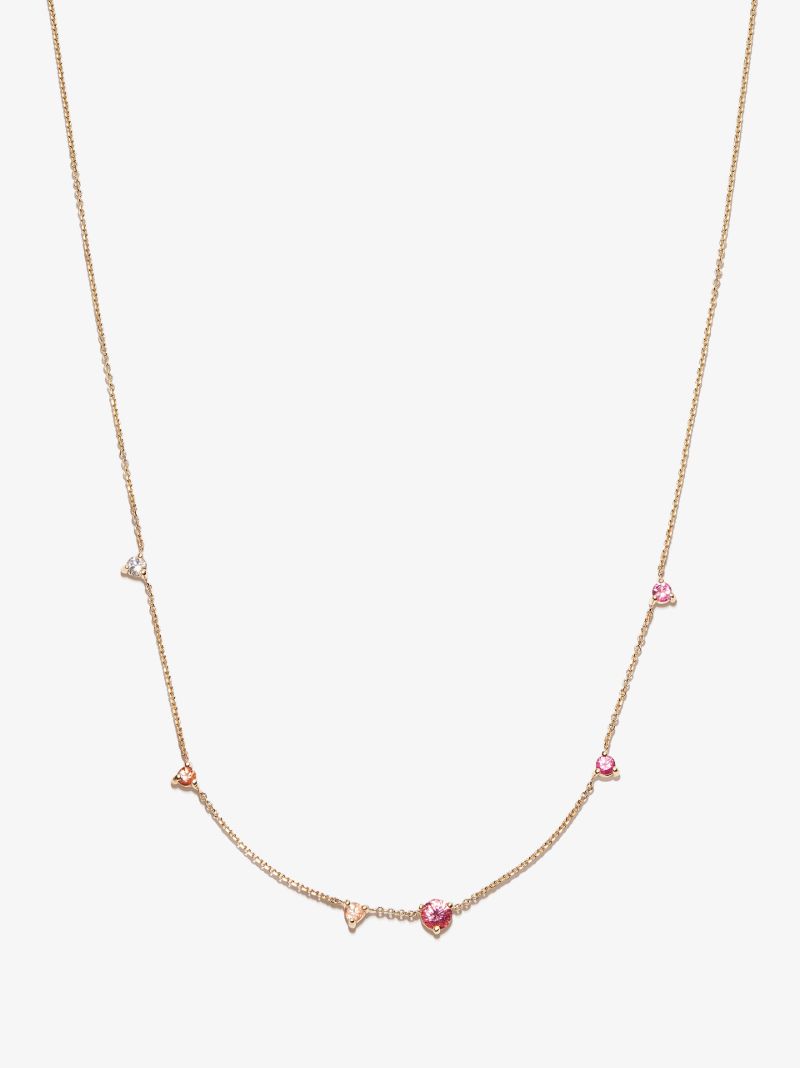 14k Yellow Gold Blush Linear Diamond Necklace