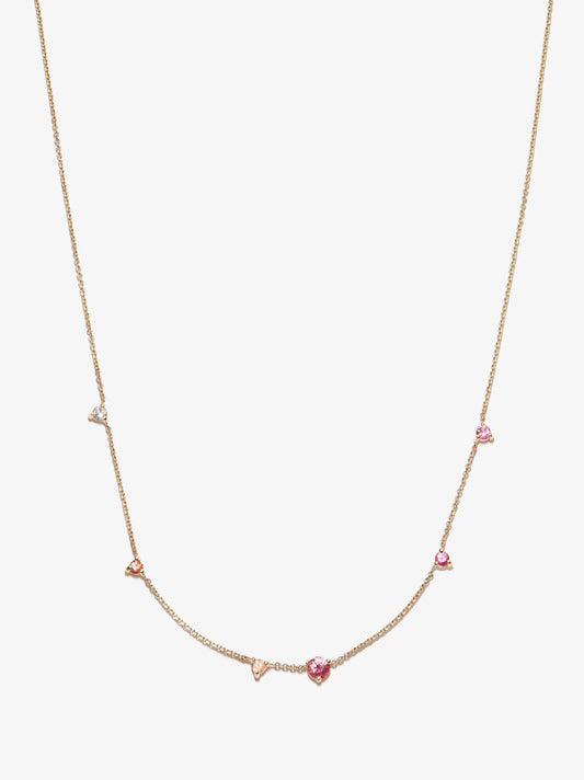 14k Yellow Gold Blush Linear Diamond Necklace