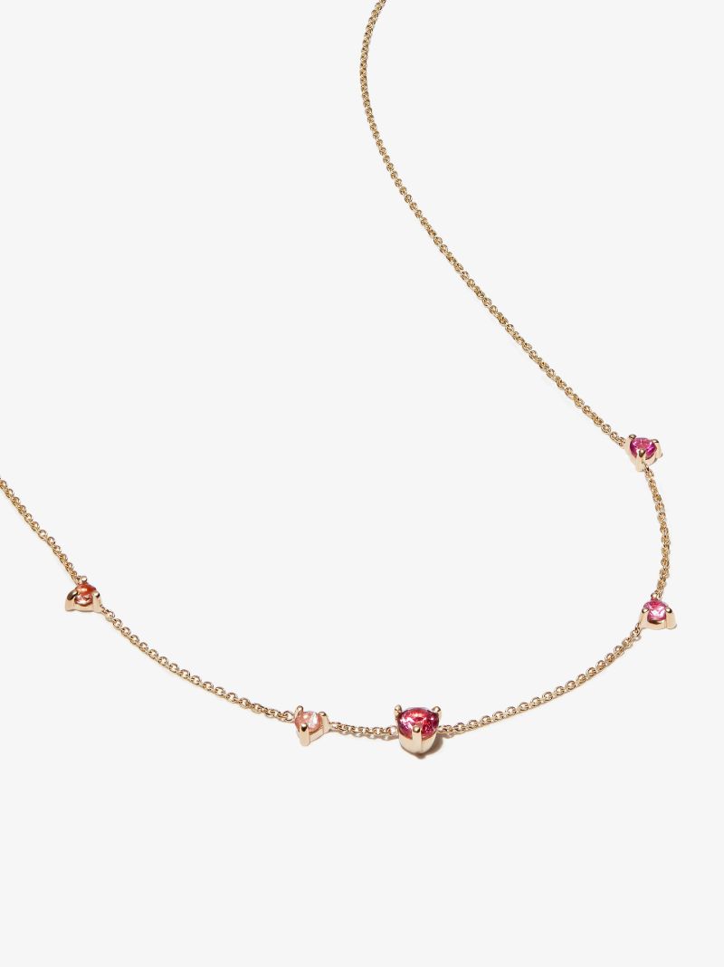 14k Yellow Gold Blush Linear Diamond Necklace