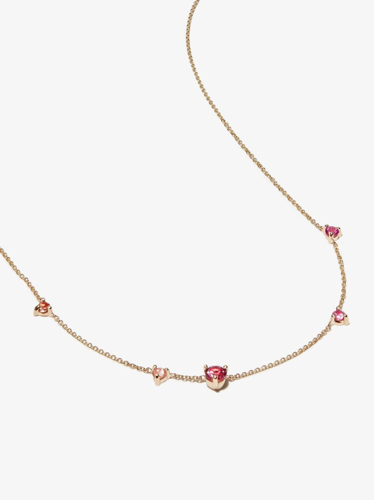 14k Yellow Gold Blush Linear Diamond Necklace