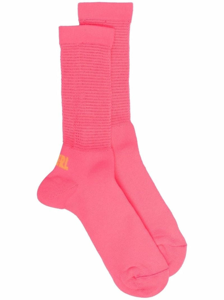 Pink Logo Intarsia Ankle Socks
