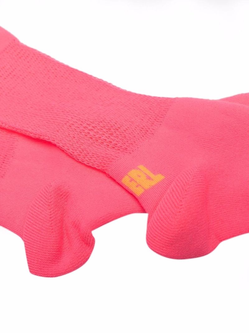 Pink Logo Intarsia Ankle Socks