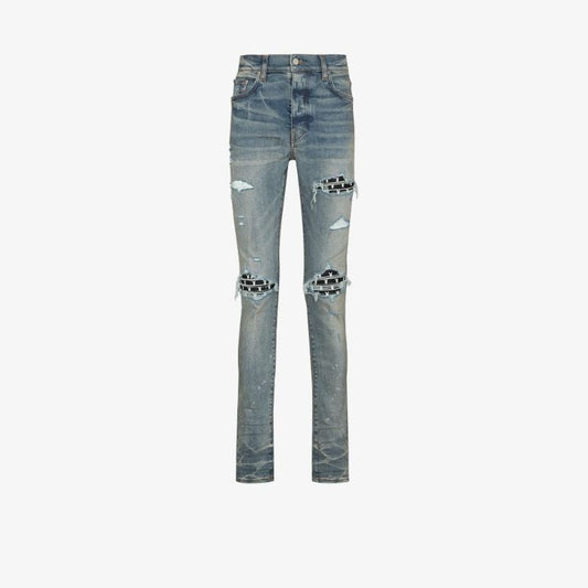 X Playboy Ripped-effect Skinny Jeans