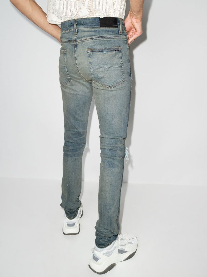 X Playboy Ripped-effect Skinny Jeans