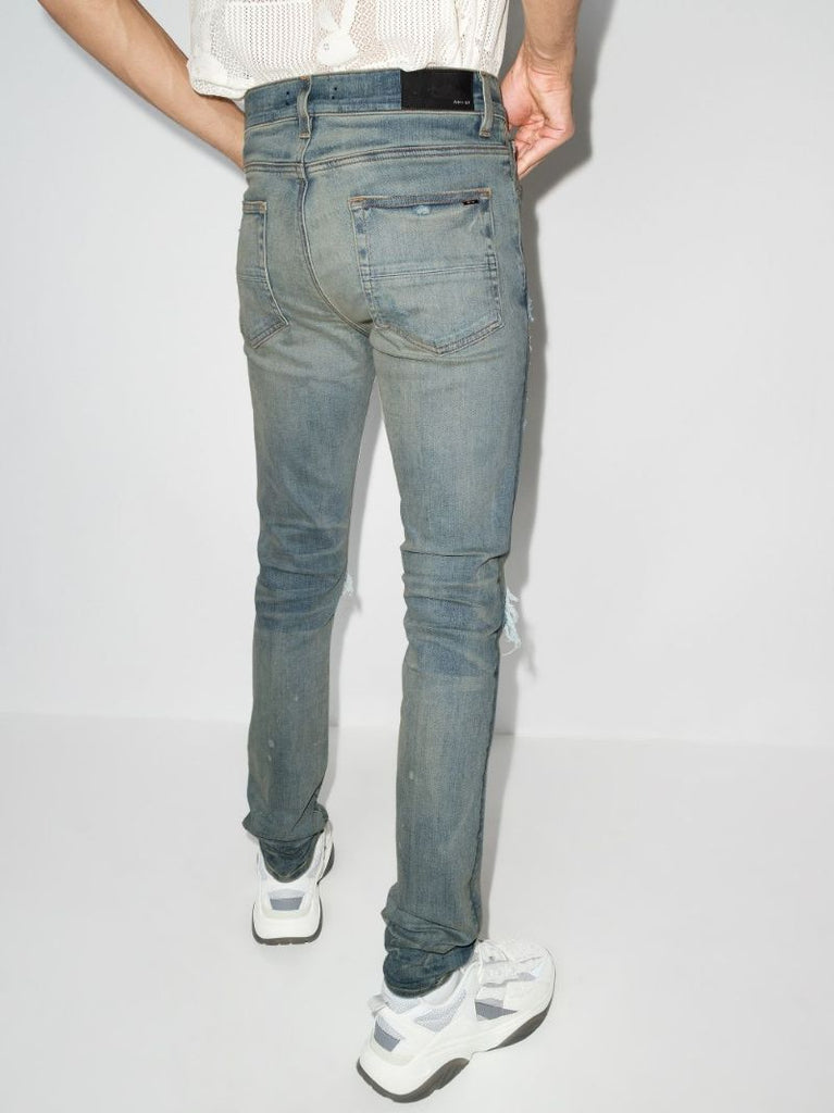 X Playboy Ripped-effect Skinny Jeans