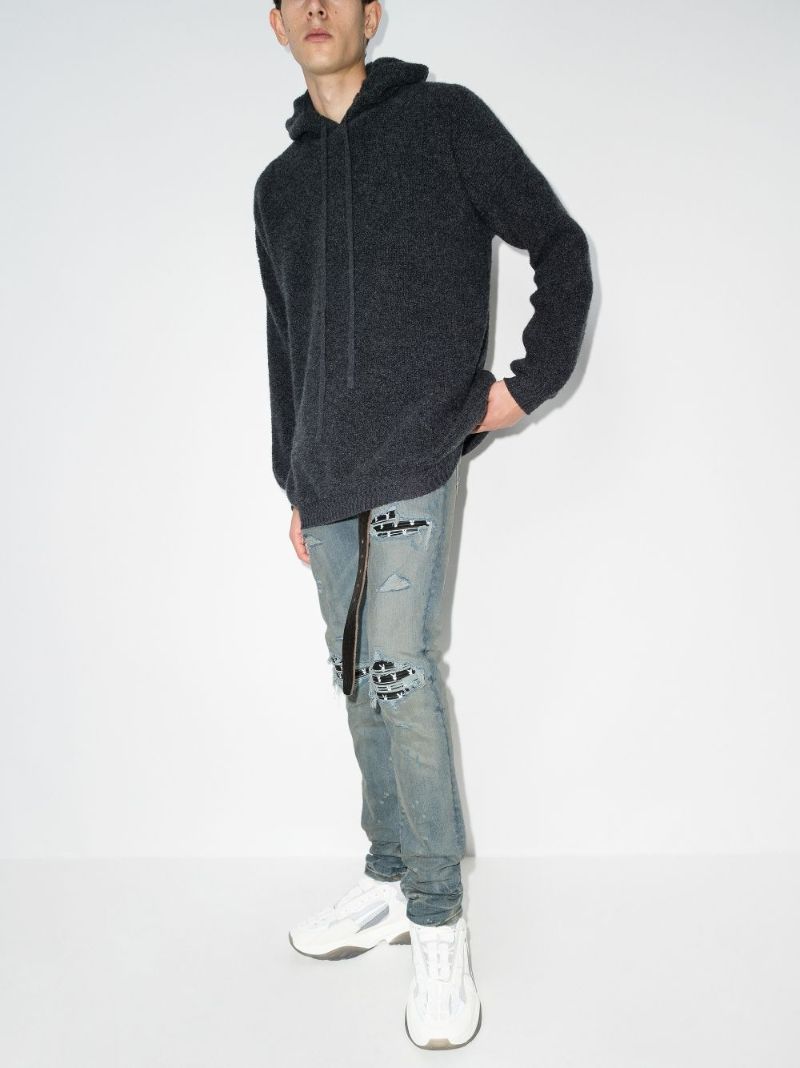 X Playboy Ripped-effect Skinny Jeans