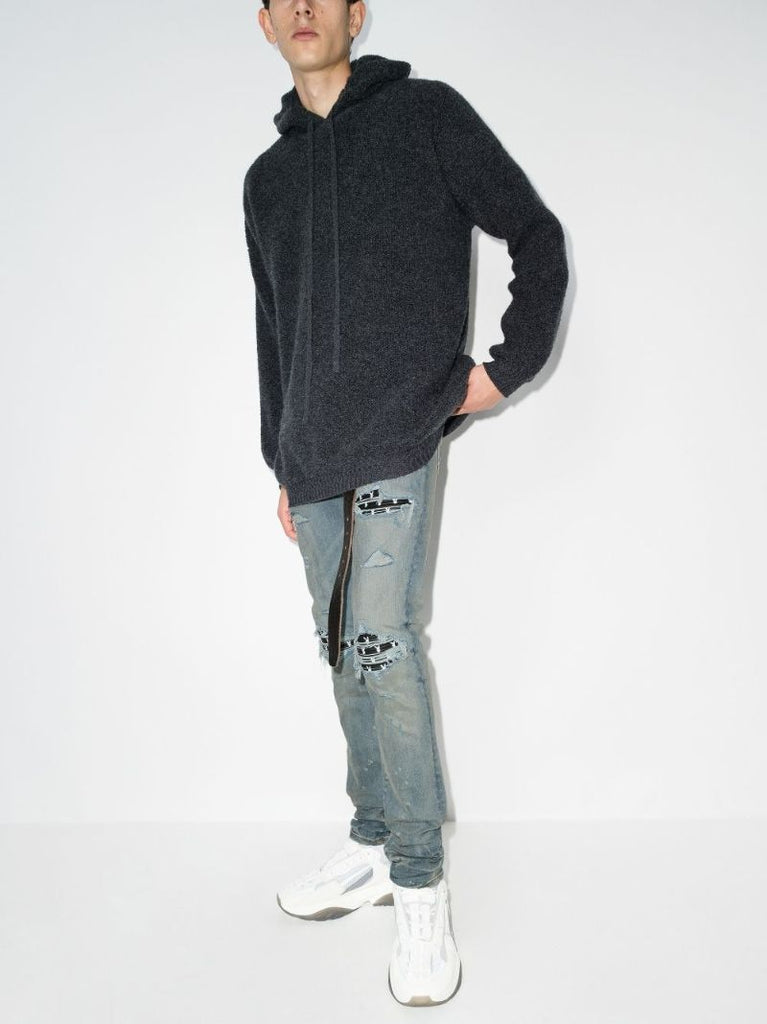 X Playboy Ripped-effect Skinny Jeans