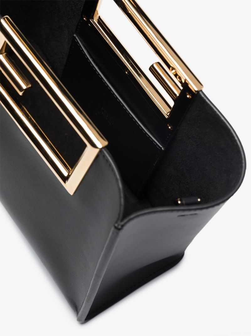 Black Way Small Leather Tote Bag