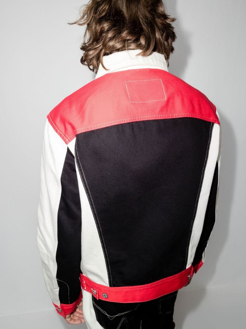 Black Colour Block Denim Jacket