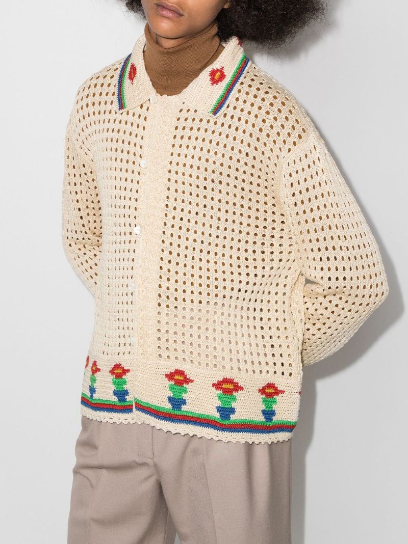 Potted Flower Crochet Shirt