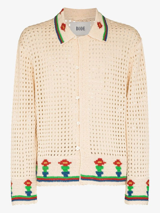 Potted Flower Crochet Shirt