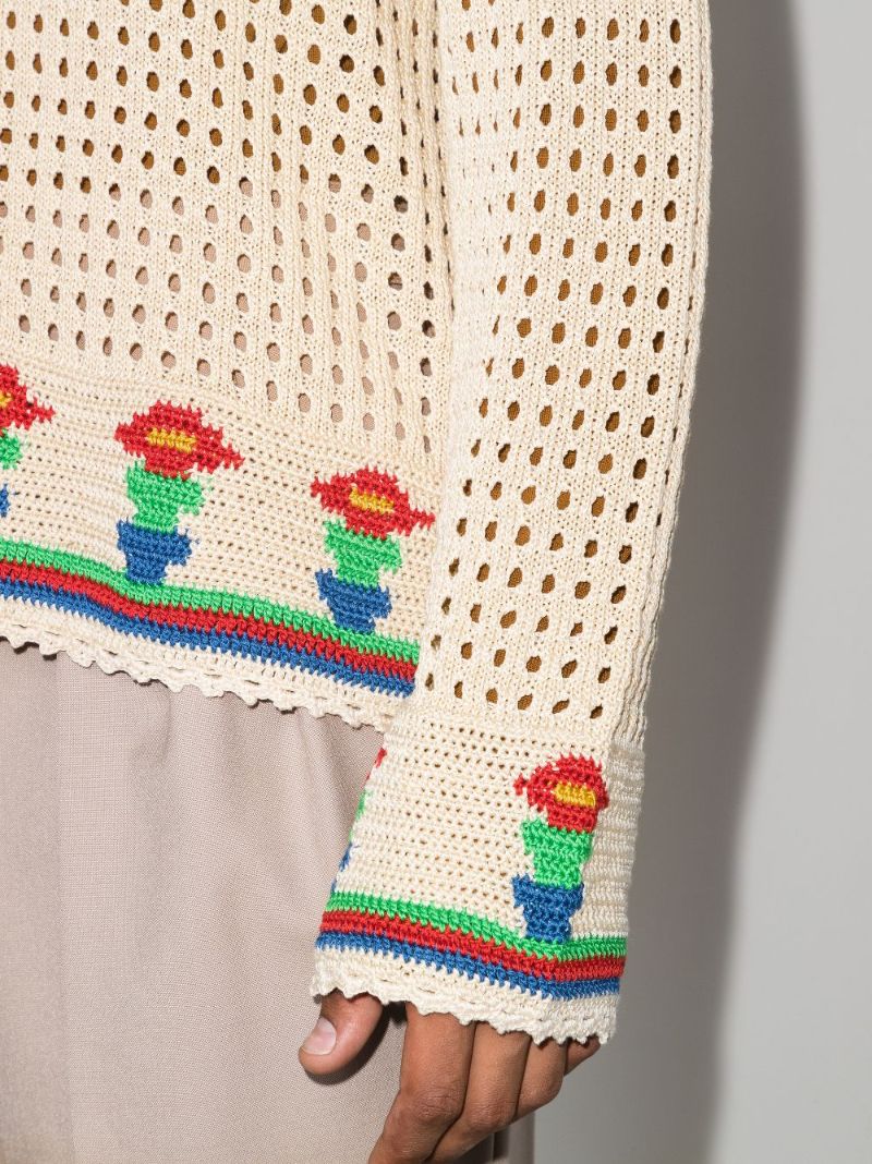 Potted Flower Crochet Shirt