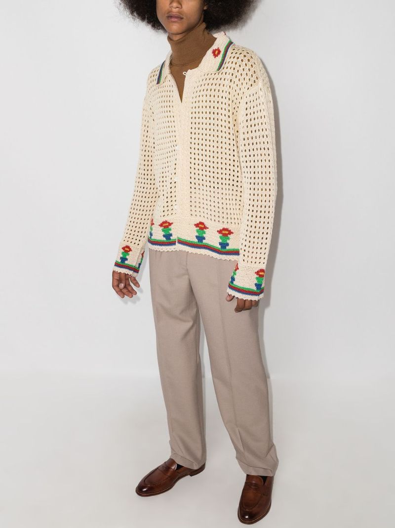 Potted Flower Crochet Shirt