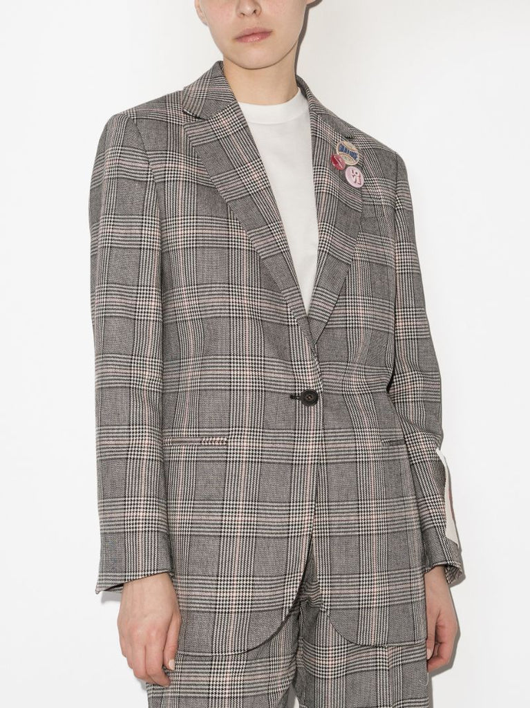 Check Single-breasted Blazer